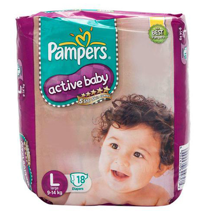 pampers active baby diapers large